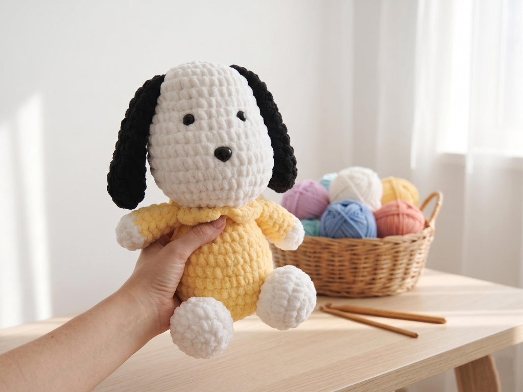 Crochet Dog Toy | Handmade Amigurumi Puppy Plush | Soft Chenille Stuffed Animal | Baby Shower Gift | Kids Toy | 15 Inch