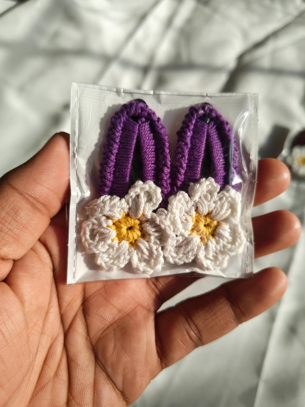Crochet Flower Hair Clips | Handmade Floral Appliques, Peaceful Shades, Boho Style