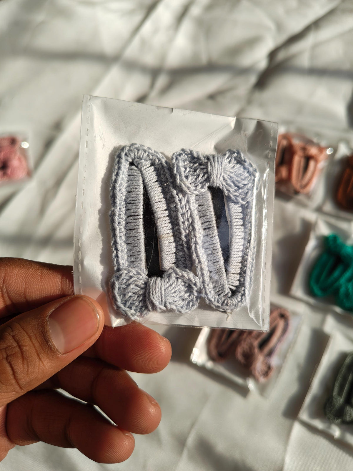 Crochet Hair Clips Set | Handmade Boho Snap Clips for Women Girls