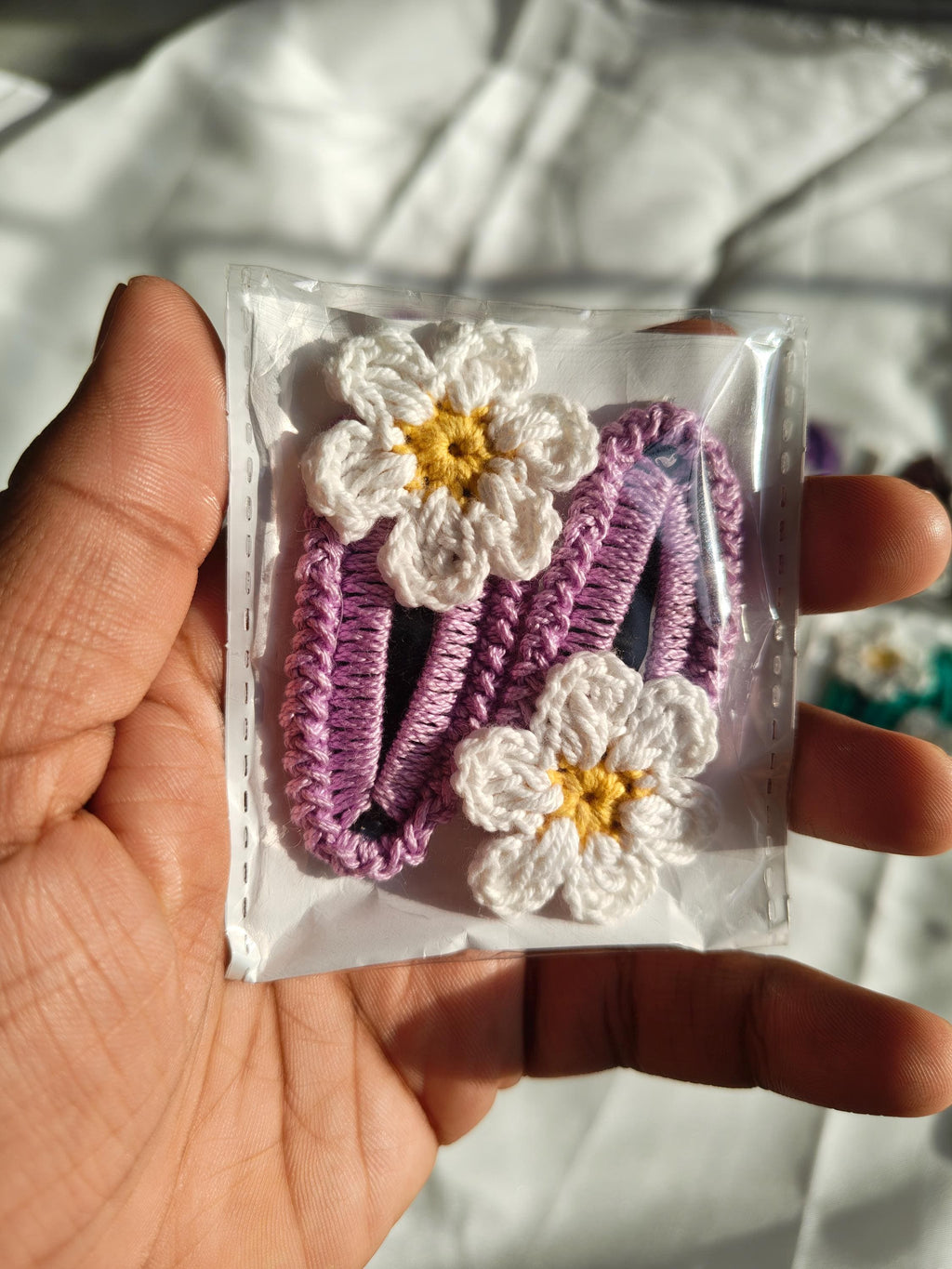 Crochet Flower Hair Clips | Handmade Floral Appliques, Peaceful Shades, Boho Style