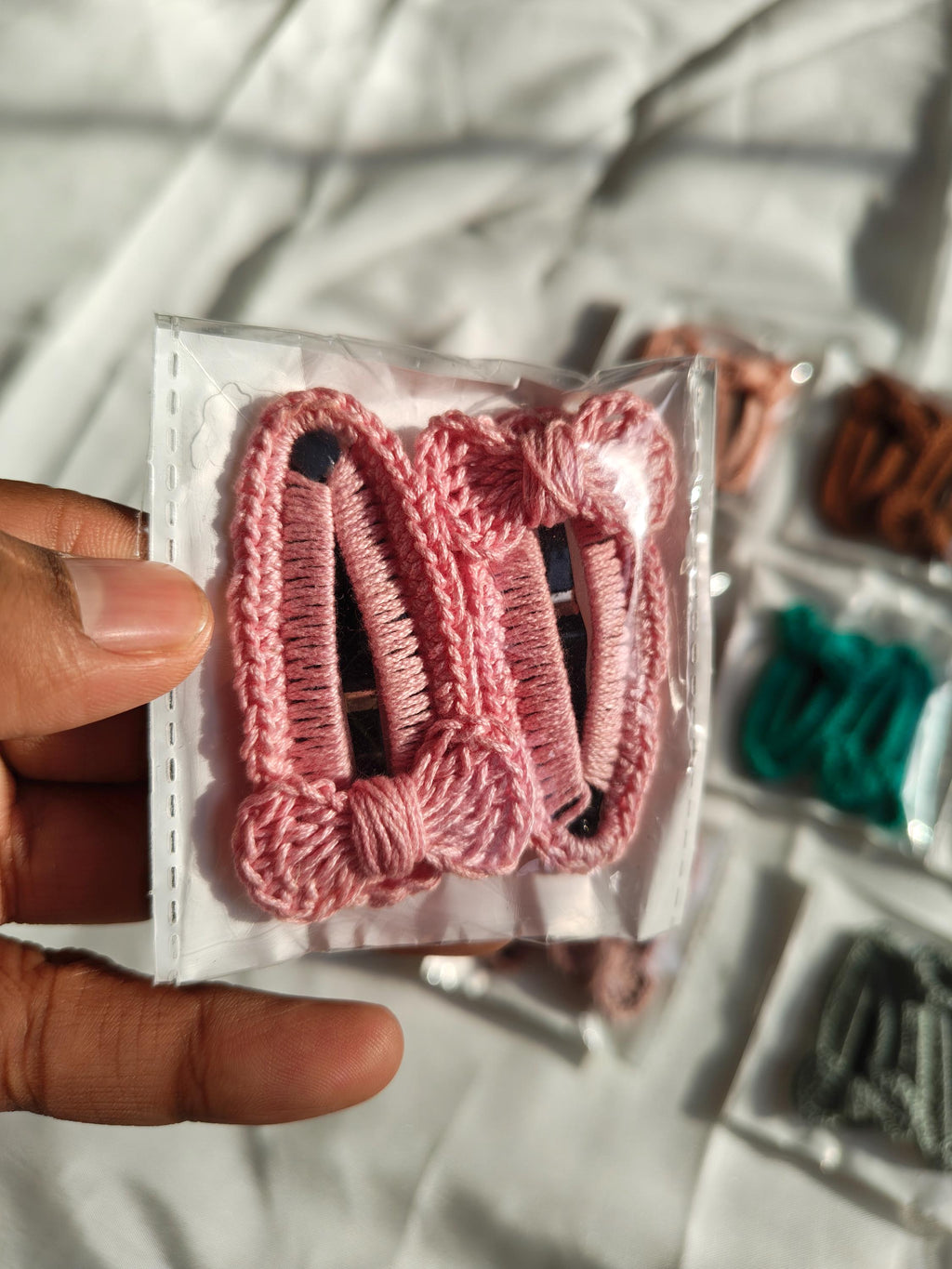 Crochet Hair Clips Set | Handmade Boho Snap Clips for Women Girls