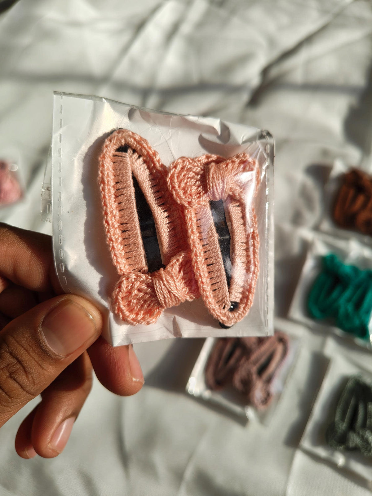 Crochet Hair Clips Set | Handmade Boho Snap Clips for Women Girls
