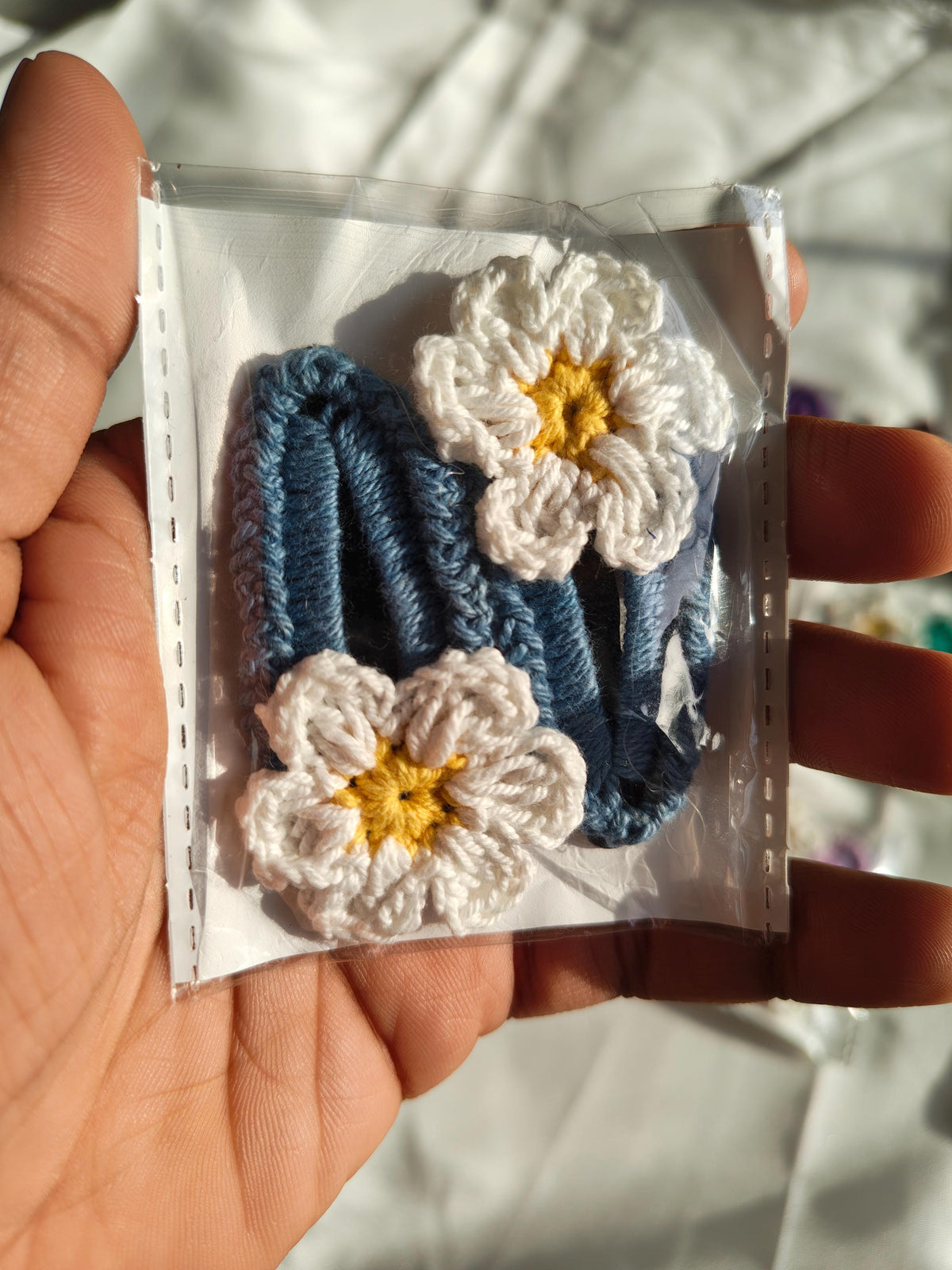 Crochet Flower Hair Clips | Handmade Floral Appliques, Peaceful Shades, Boho Style