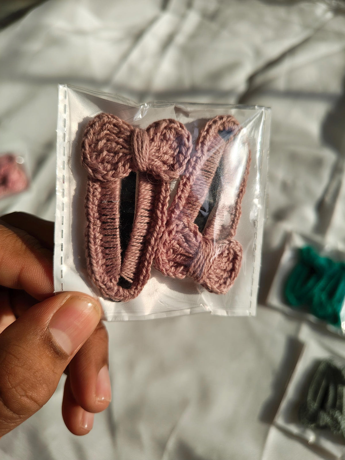 Crochet Hair Clips Set | Handmade Boho Snap Clips for Women Girls