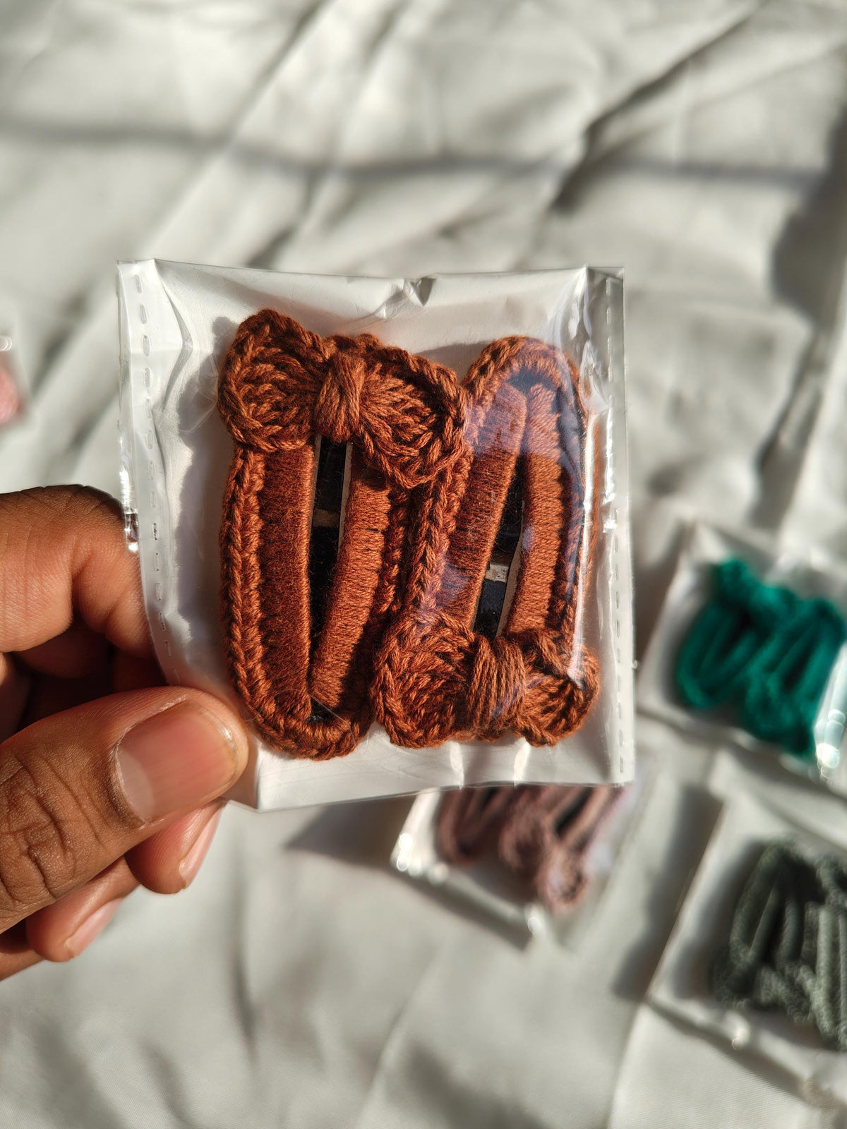 Crochet Hair Clips Set | Handmade Boho Snap Clips for Women Girls