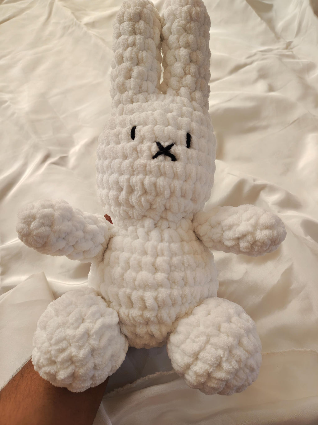 Crochet White Bunny Toy | Handmade Classic Storybook Rabbit | Soft Stuffed Amigurumi Bunny Doll | Baby Shower Gift Nursery Decor Kids Plush